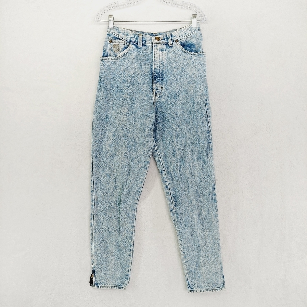 Vintage Light Blue Cotton High Rise Tapered Jeans 1813